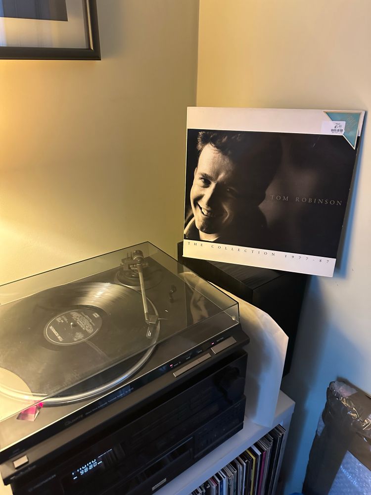 pic of Technics turntable and Tom Robinson’s The Collection 1977-87