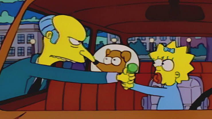Mr Burns vole la sucette de Maggie
