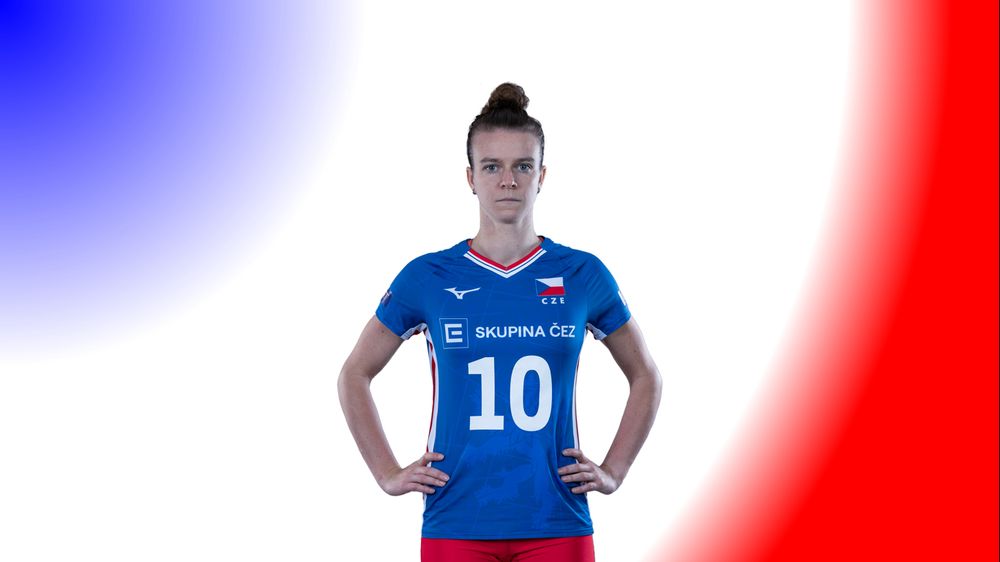 Katerina Valkova, levantadora tcheca, levantadora mais eficiente da sua seleção, com 9.58 levantamentos p/ set