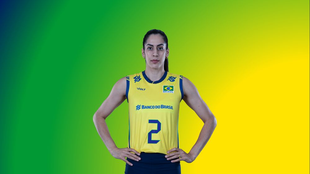 Diana Duarte, central brasileira, 2ª maior bloqueadora da competição, com 28 pontos de bloqueio, superando as mesmas seleções que sua colega Julia Kudiess