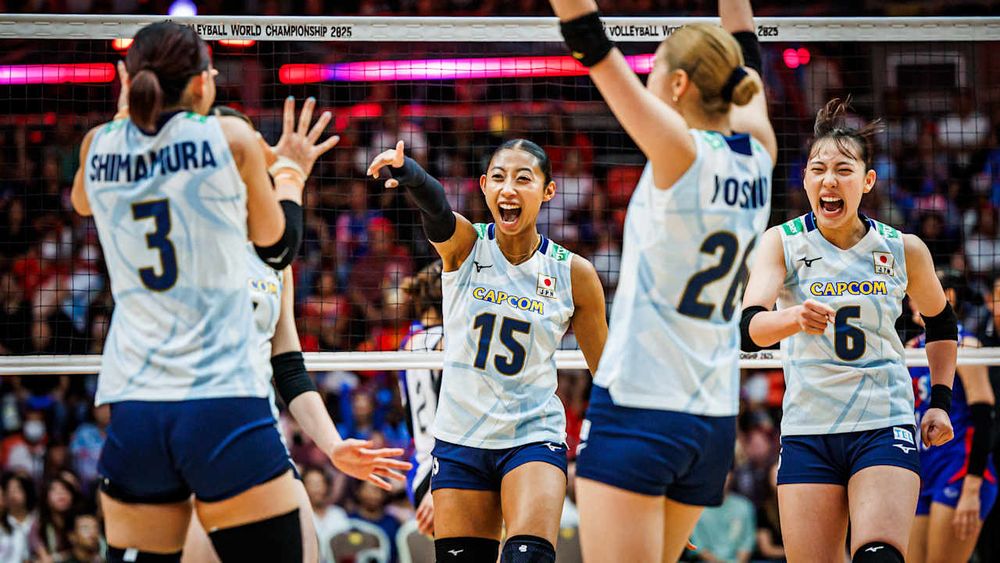 Seleção Japonesa de Vôlei Feminino, durante a partida das oitavas de final contra a Tailândia