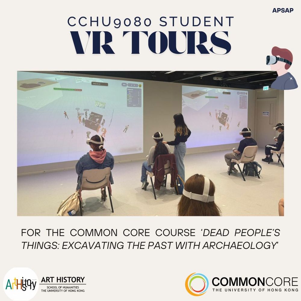Photo of students experiencing VR tours of archaeological sites