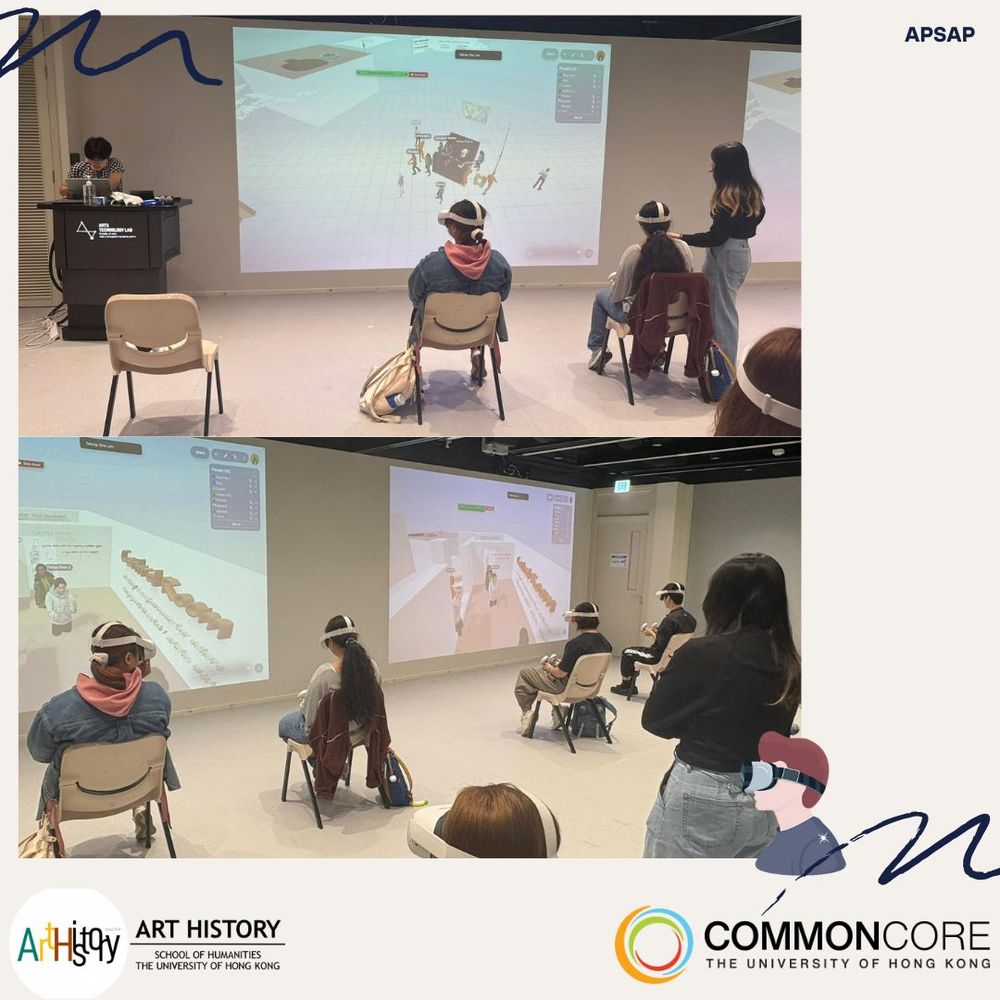 Photo of students experiencing VR tours of archaeological sites