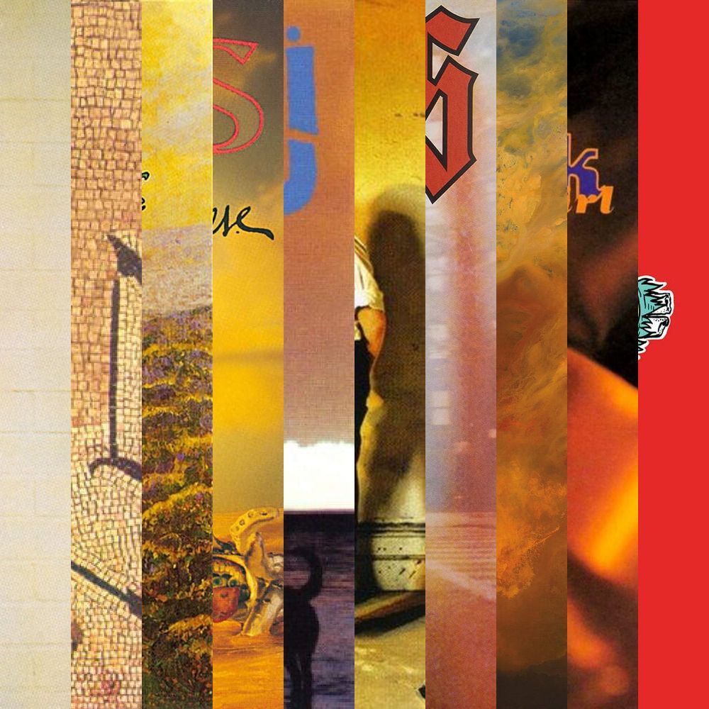 10 bandes latérales droite de 10 albums qui font un seul canevas