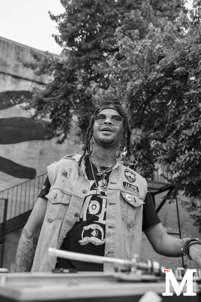 Portrait of a DJ outside at an event