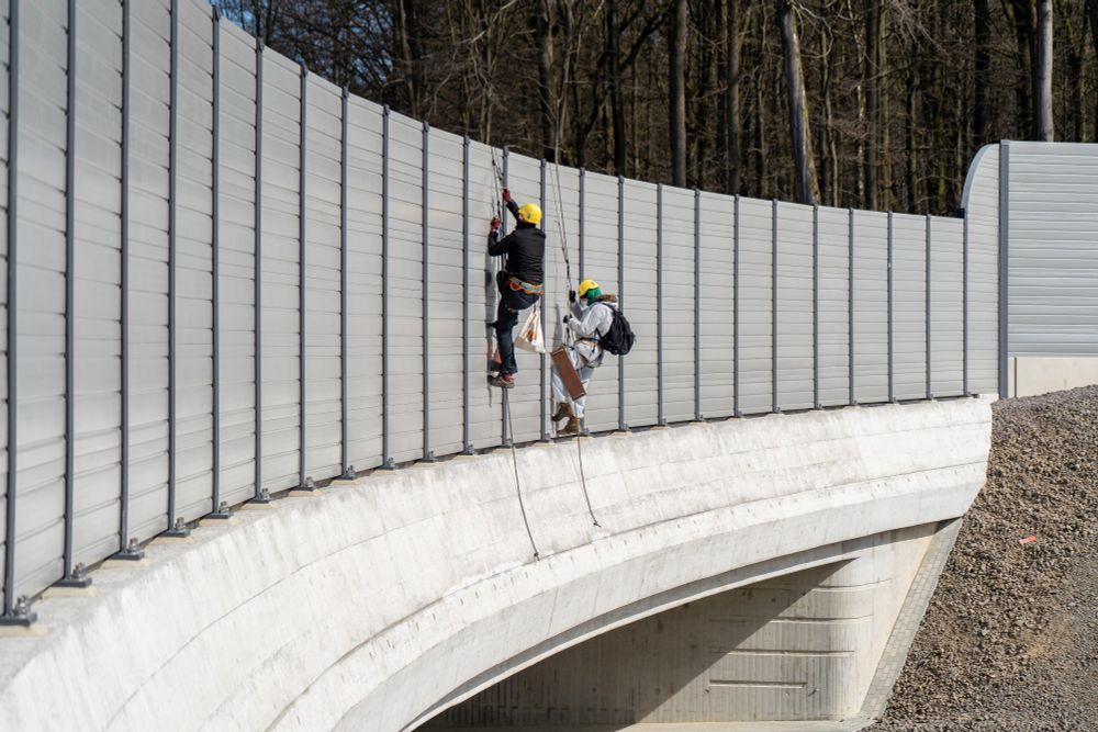 Aktivisti seilen sich von Wildbrücke ab