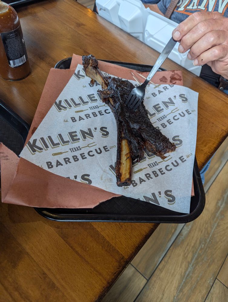 BBQ Beef rib on a tray 