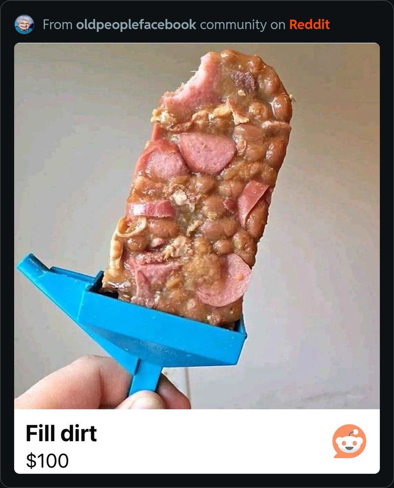 A baked bean and hot dog popsicle