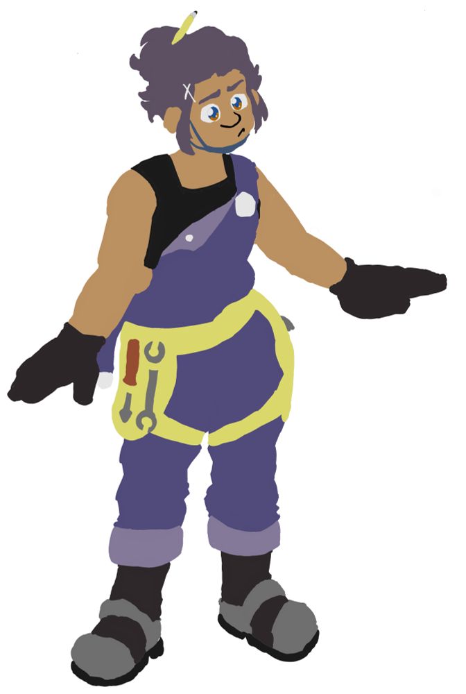 A full color image of Hyssop Sage, a Hi Fi Rush Original Character