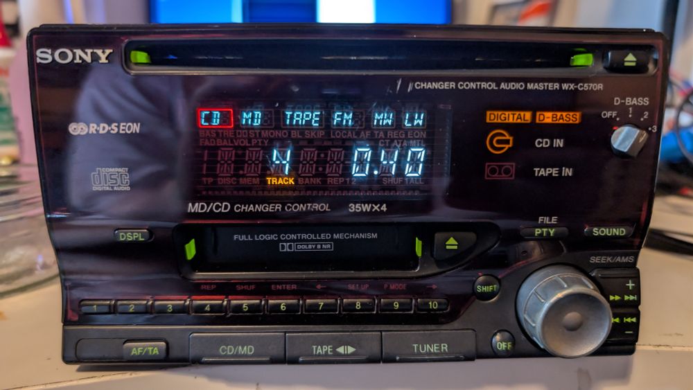 Sony WX-C570R playing a CD.