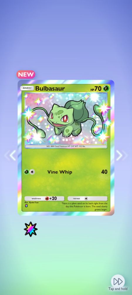 The shiny variant of the grass type Pokemon Bulbasaur 