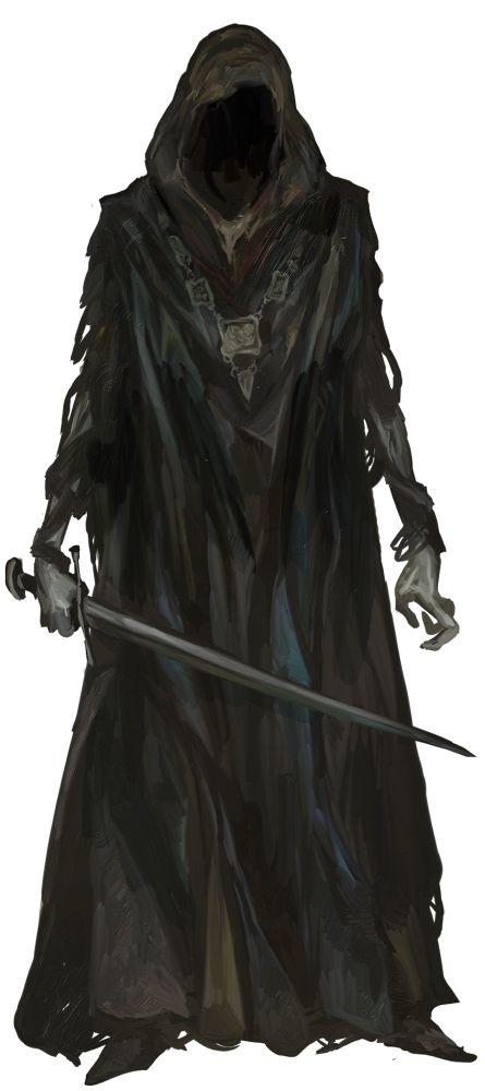 An illustration from The One Ring Roleplaying Game first edition of a Nazgûl. 