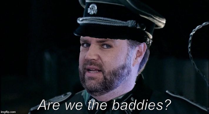 The “are we the baddies” meme, but with JD Vance‘s face