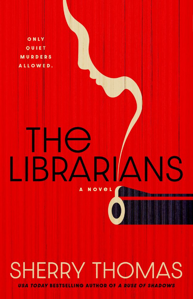 Cover for THE LIBRARIANS: smoke from the barrel of a handgun rises to become the silhouette of a woman.