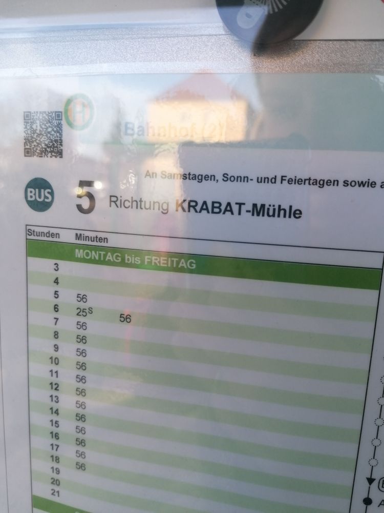 Fahrplan Richtung Krabat-Mühle