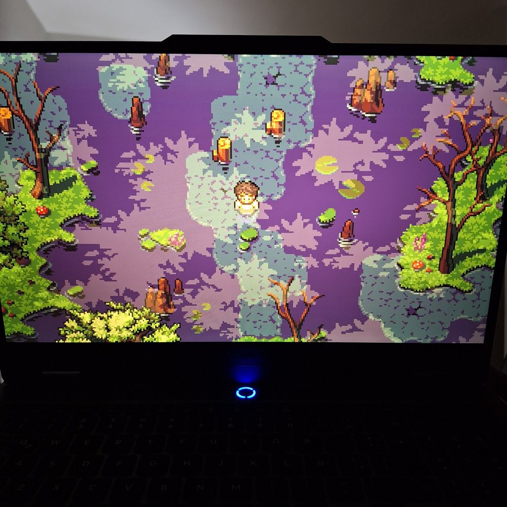 A picture of Quartet being played on a laptop.