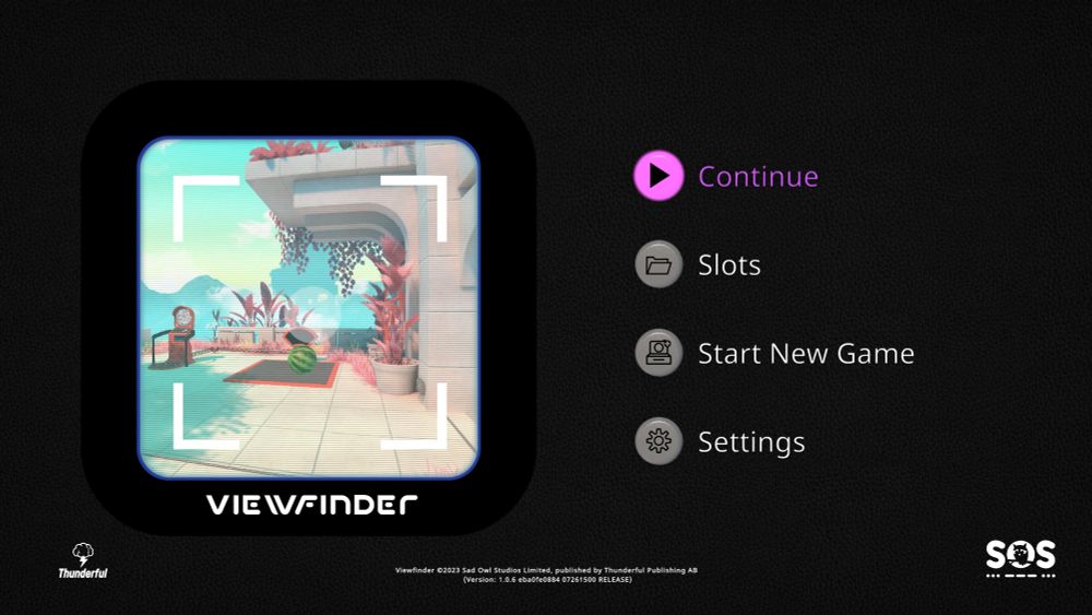 The main menu of Viewfinder.