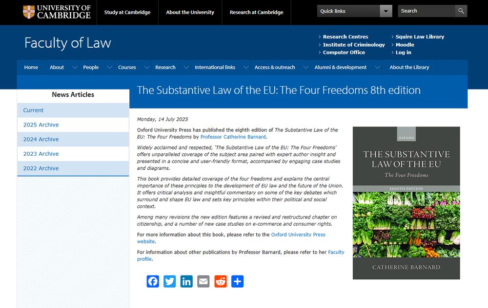 The Substantive Law of the EU: The Four Freedoms 8th edition