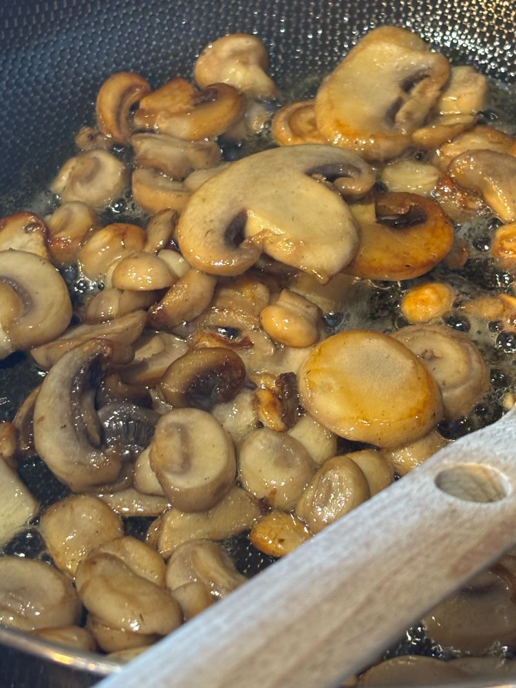 Mushrooms sautéed in butter and olive oil