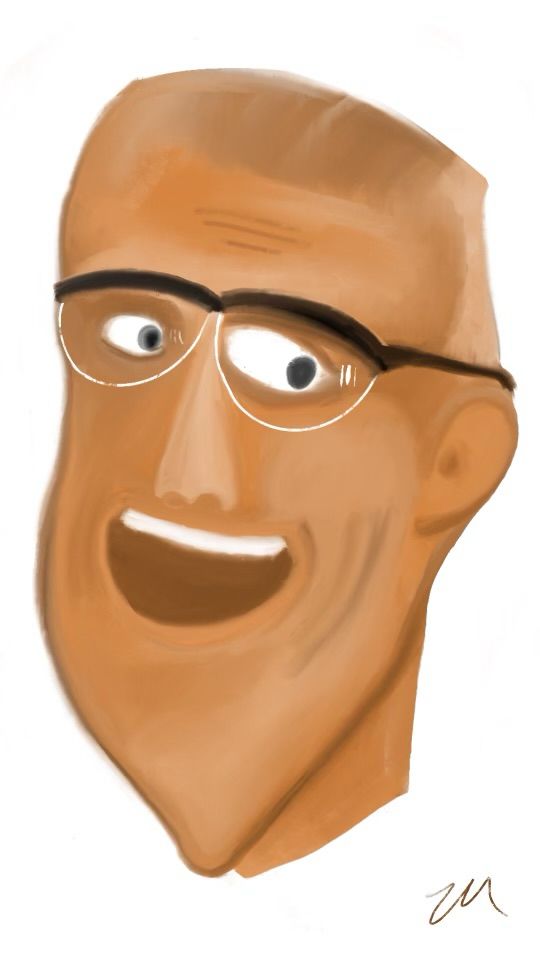 Caricature of geochemist Clair Patterson