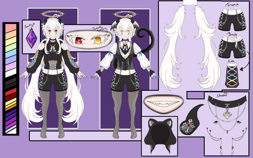 Refsheet zeichnung von meinem Vtube Design!