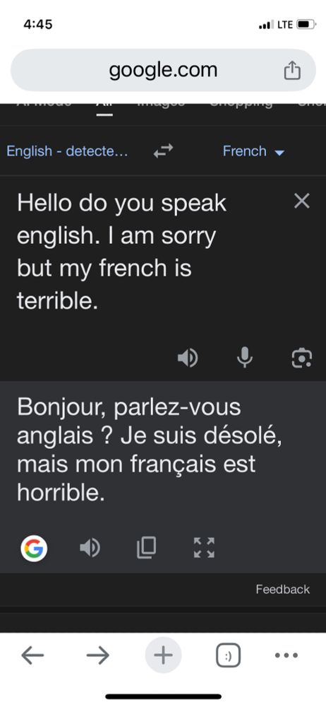 A Canadian who should have learned more French in school using Google translate to apologize to his countrymen. 