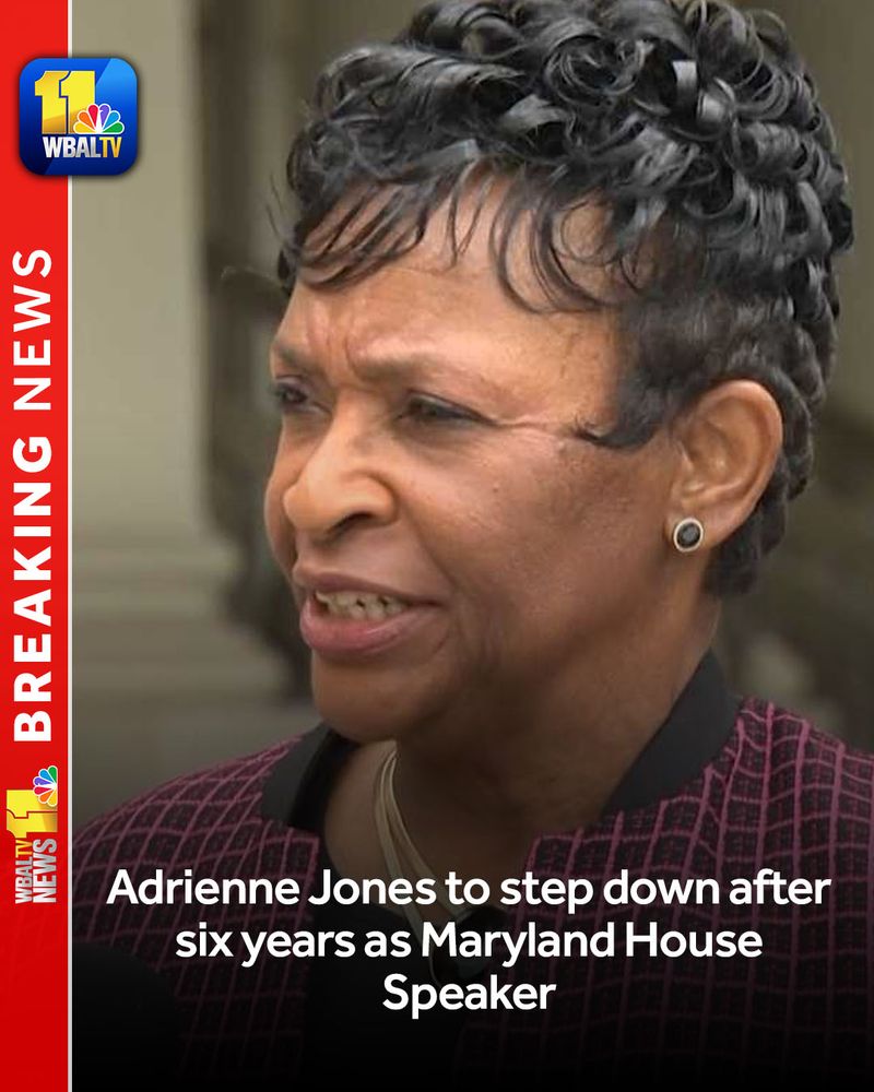 Speaker Adrienne Jones, D-District 10, is stepping down after six years at the helm of the ﻿Maryland House of Delegates, WBAL-TV 11 News has learned