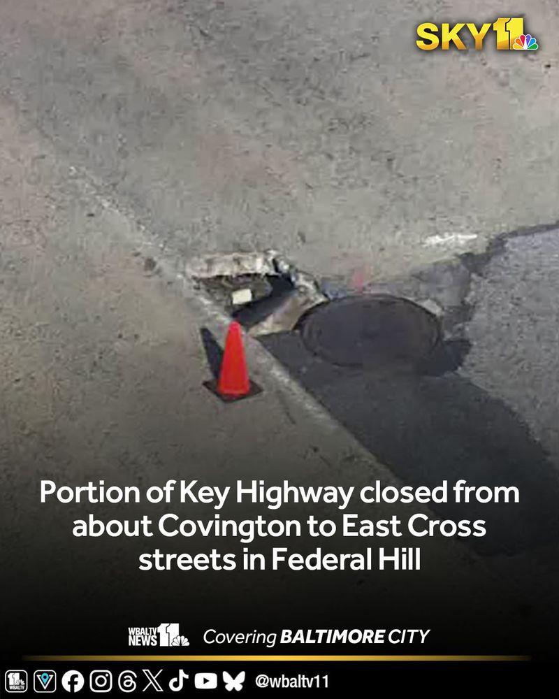 A portion of Key Highway is closed out of an abundance of caution, Baltimore City emergency officials said