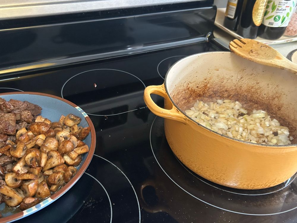 Making beef stew !