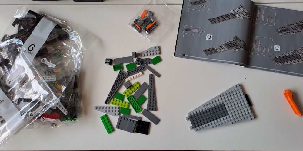 The beginnings of a lego kit build