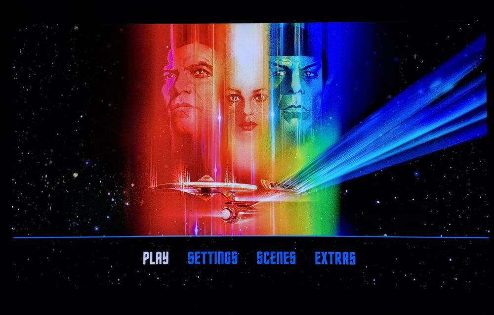 The 4k blu ray menu screen for Star Trek The Motion Picture (Director's Edition)