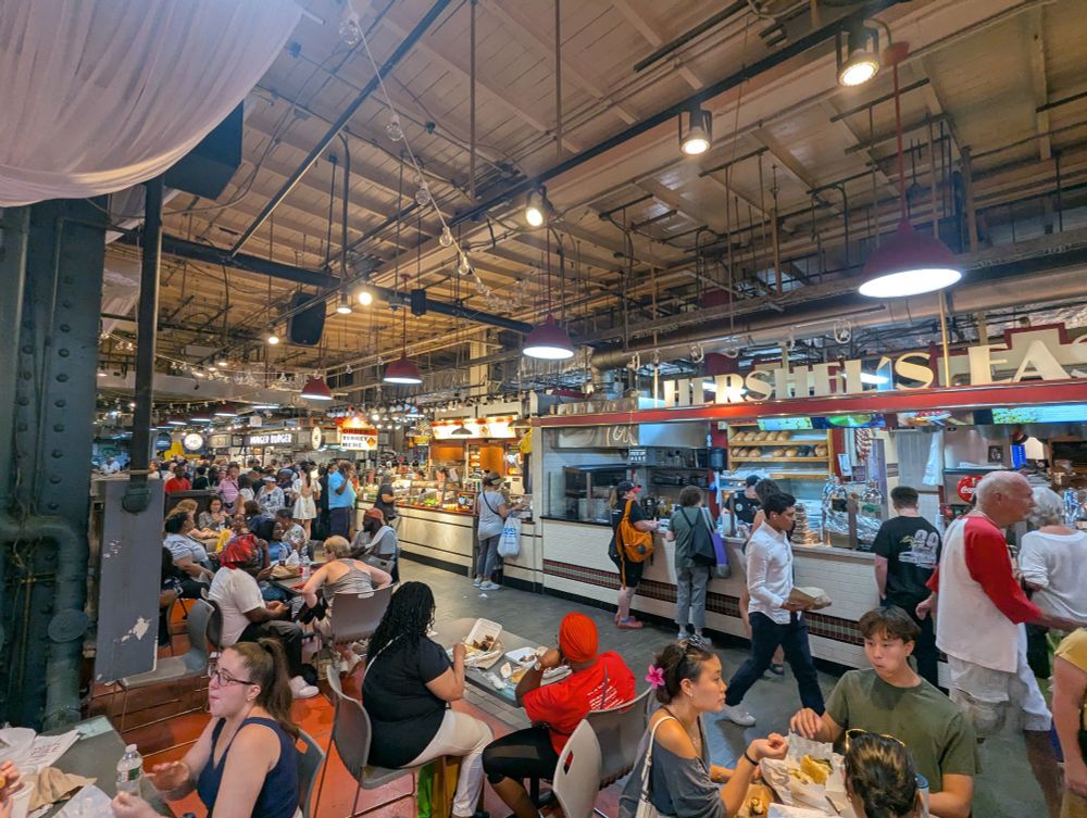 The main food court at Reading Terminal Market in Philadelphia, PA.