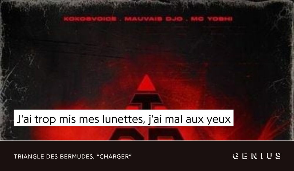 J'ai trop mis mes lunettes, j'ai mal aux yeux

CHARGER