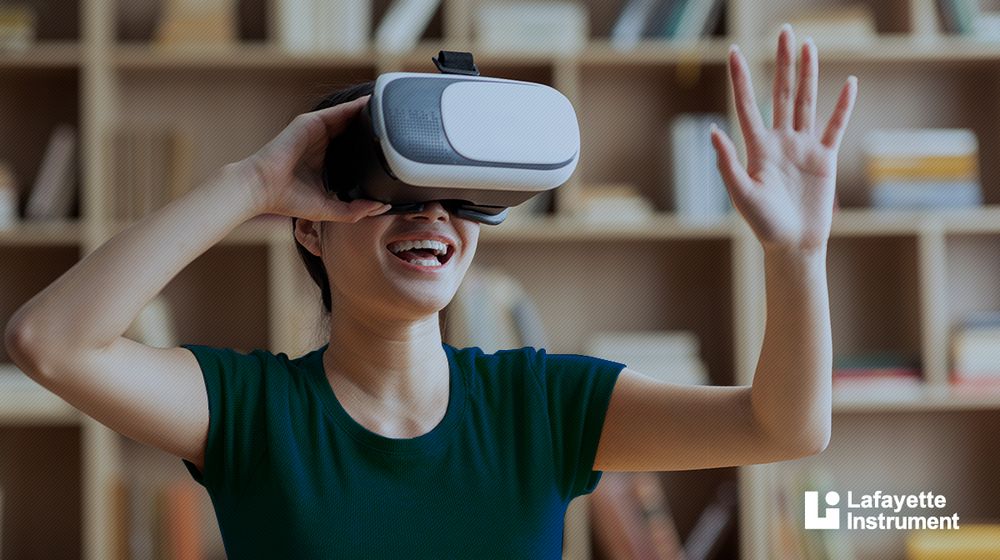 Girl using VR Headset