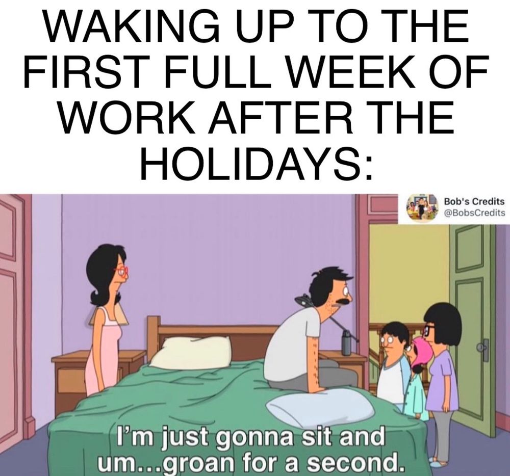 Funny holidays January work meme