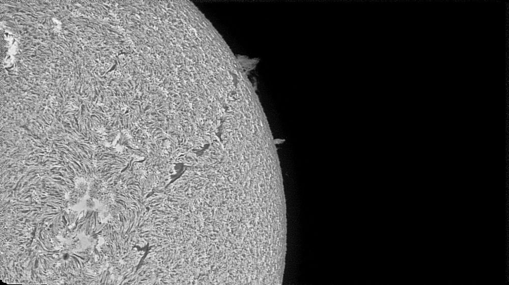 H-alpha image of the sun, Aug. 2, 2025