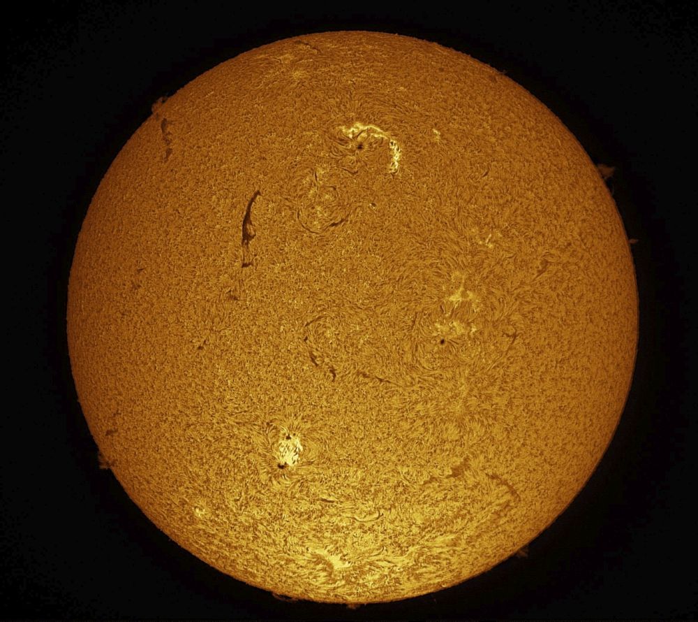 H-alpha image of the sun, Aug. 2, 2025