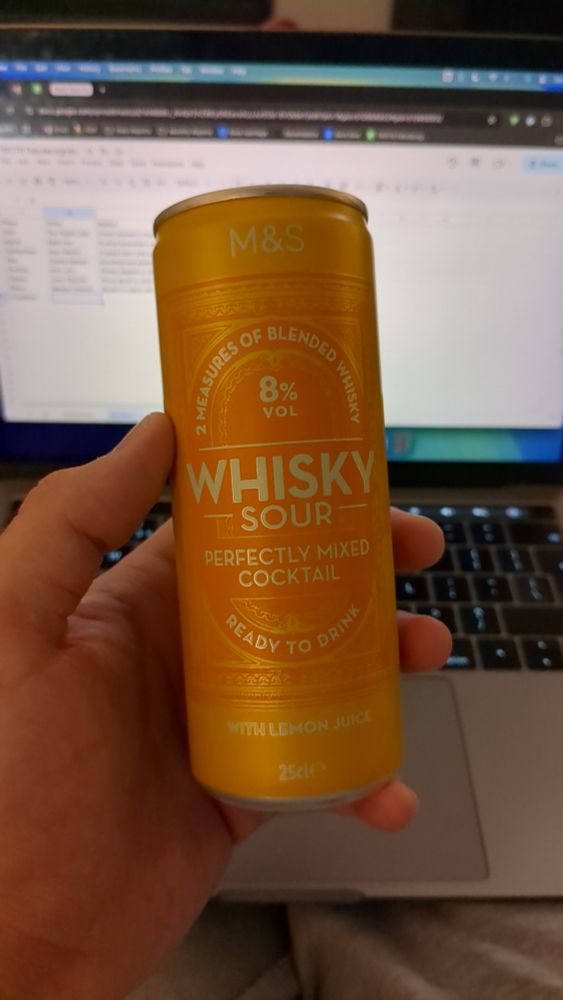 A can of M&S whisky sour