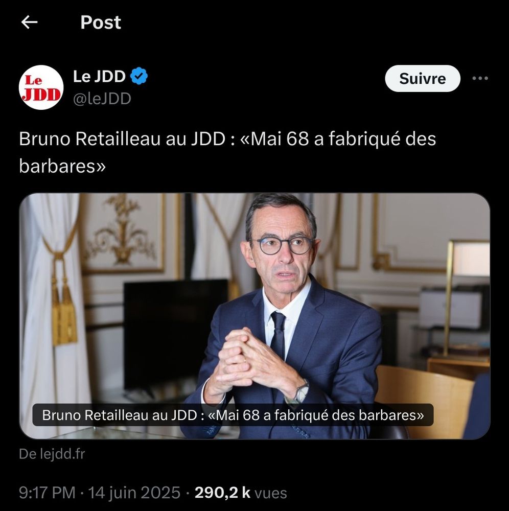 Bruno Retailleau au JDD : « Mai 68 a fabriqué des barbares»