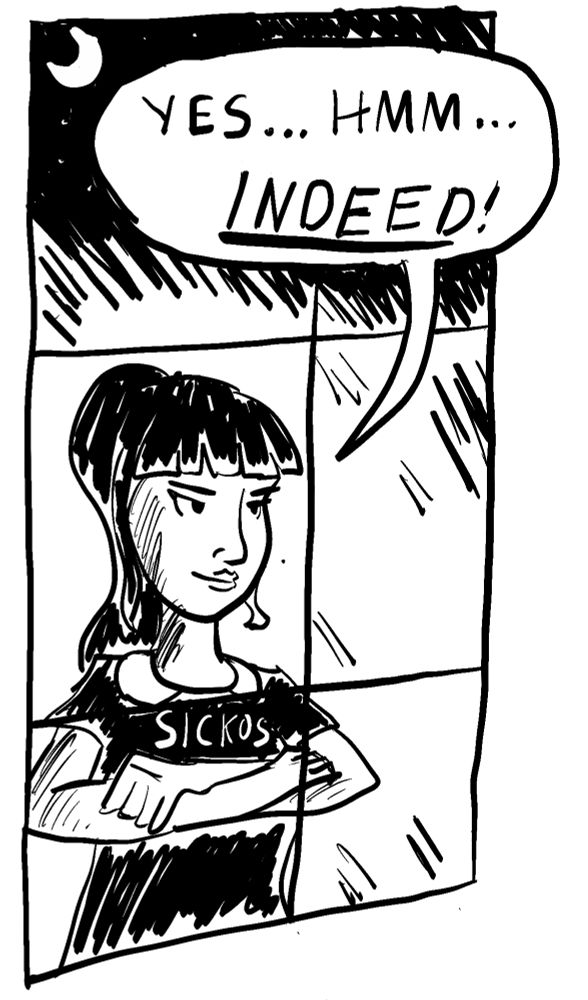 The Sickos meme, but it's Amelia Temple, saying, "Yes ... hmm ... indeed!"