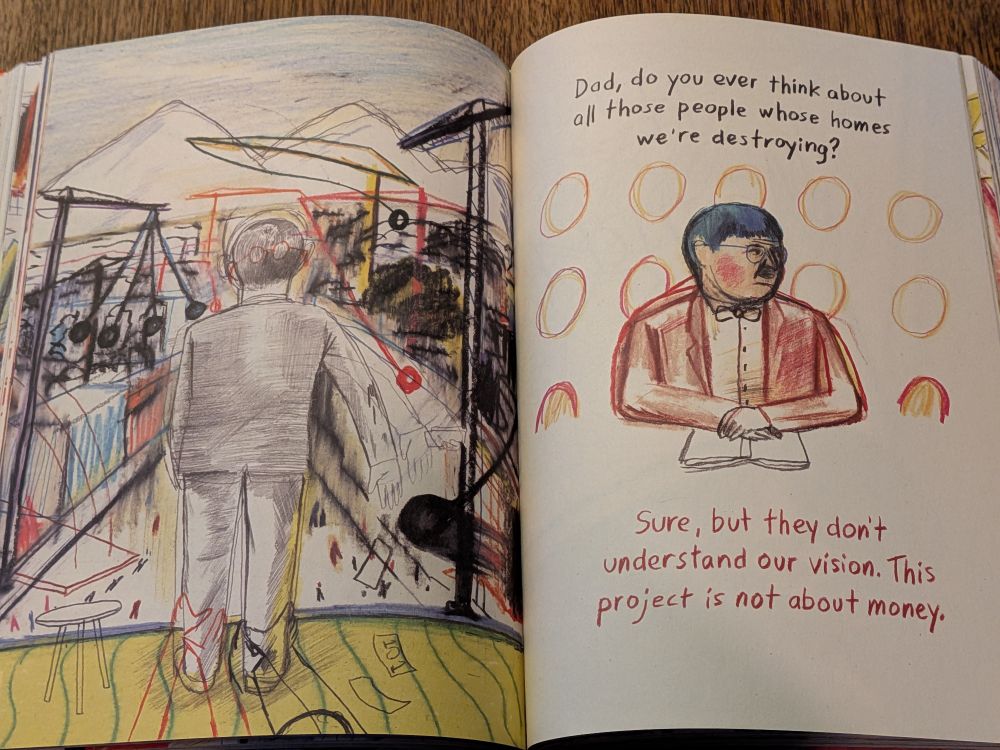 Photo of a spread of pages from the book "The Structure Is Rotten, Comrade" by Viken Berberian and Yann Kebbi