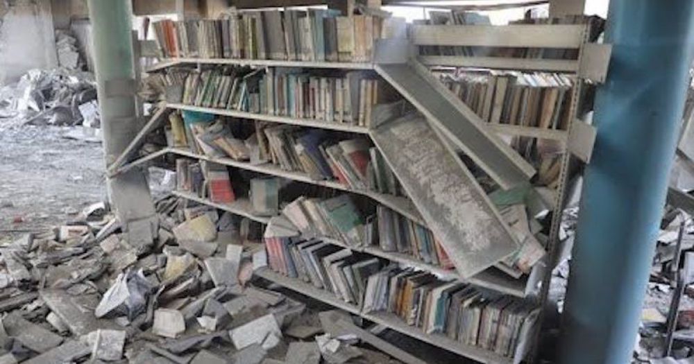 Gaza’s main public library has been destroyed.