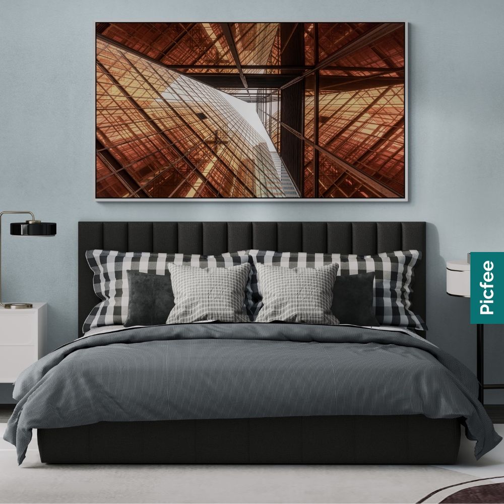 Wall art of Hong Kong with a Picfee metal print with Fuji photo paper framed in our white coated wooden floating frame. Photo art, photography, wanddekoration, wanddecoratie, photo art and fine art