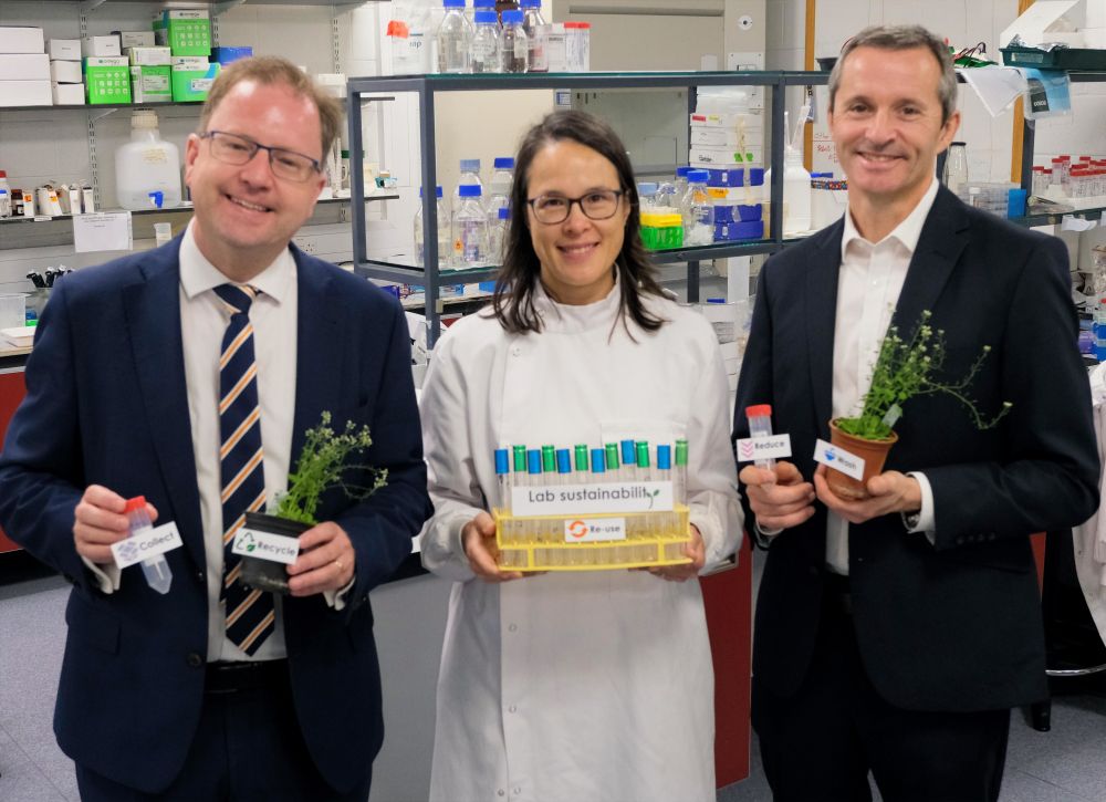 Minister for Further and Higher Education, Research, Innovation and Science, James Lawless TD; Prof. Emmanuelle Graciet, Faculty of Science & Engineering, Maynooth University; and Dr Ciarán Seoighe, Deputy CEO, Research Ireland. 