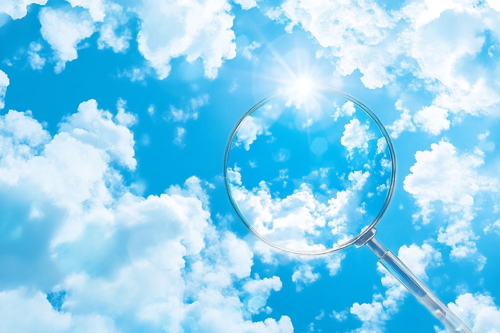 Image d’une loupe sur un ciel bleu générée en utilisant l’intelligence artificielle 