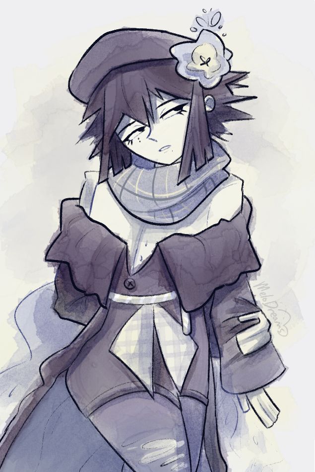 rdi's oc saiji posing with a bored/disinterested?? expression
