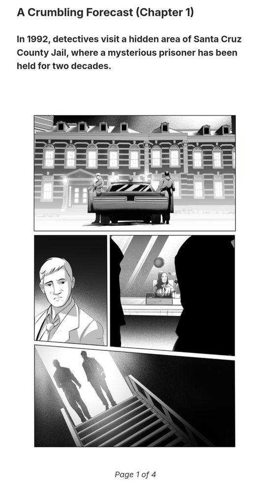 Page one of A Crumbling Forecast, a backup story in The Cutting Room Floor #1 on Kickstarter now from Space Chimp Comics.