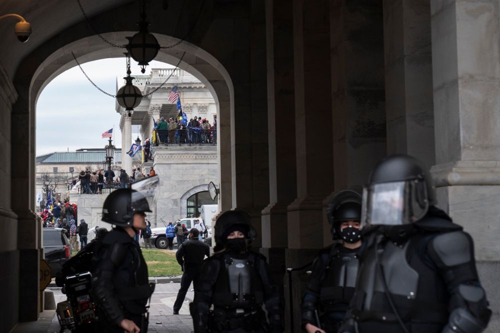 He joined the force after allegedly storming the Capitol. He was just arrested.