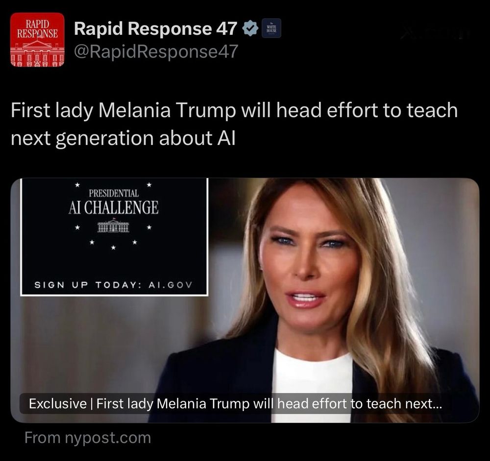 Post about Melania Trump heading effort to teach next generation about Al