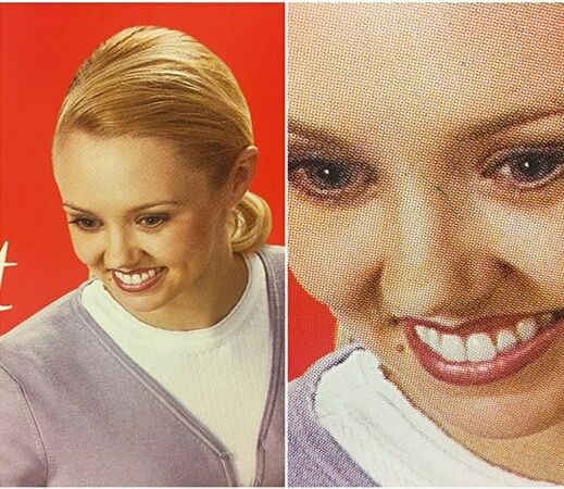 Meme of a blonde woman with a forced smile